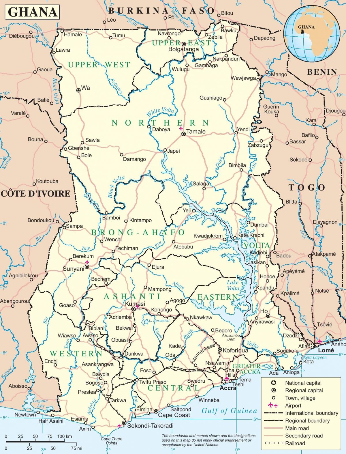 mapa ghana