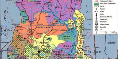 Ghana cestnej mapy smery