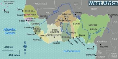 Mapa ghana západná afrika